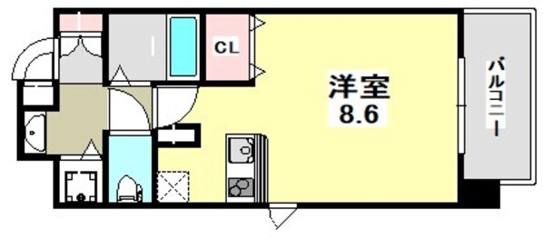 プレサンス三宮花時計前の物件間取画像